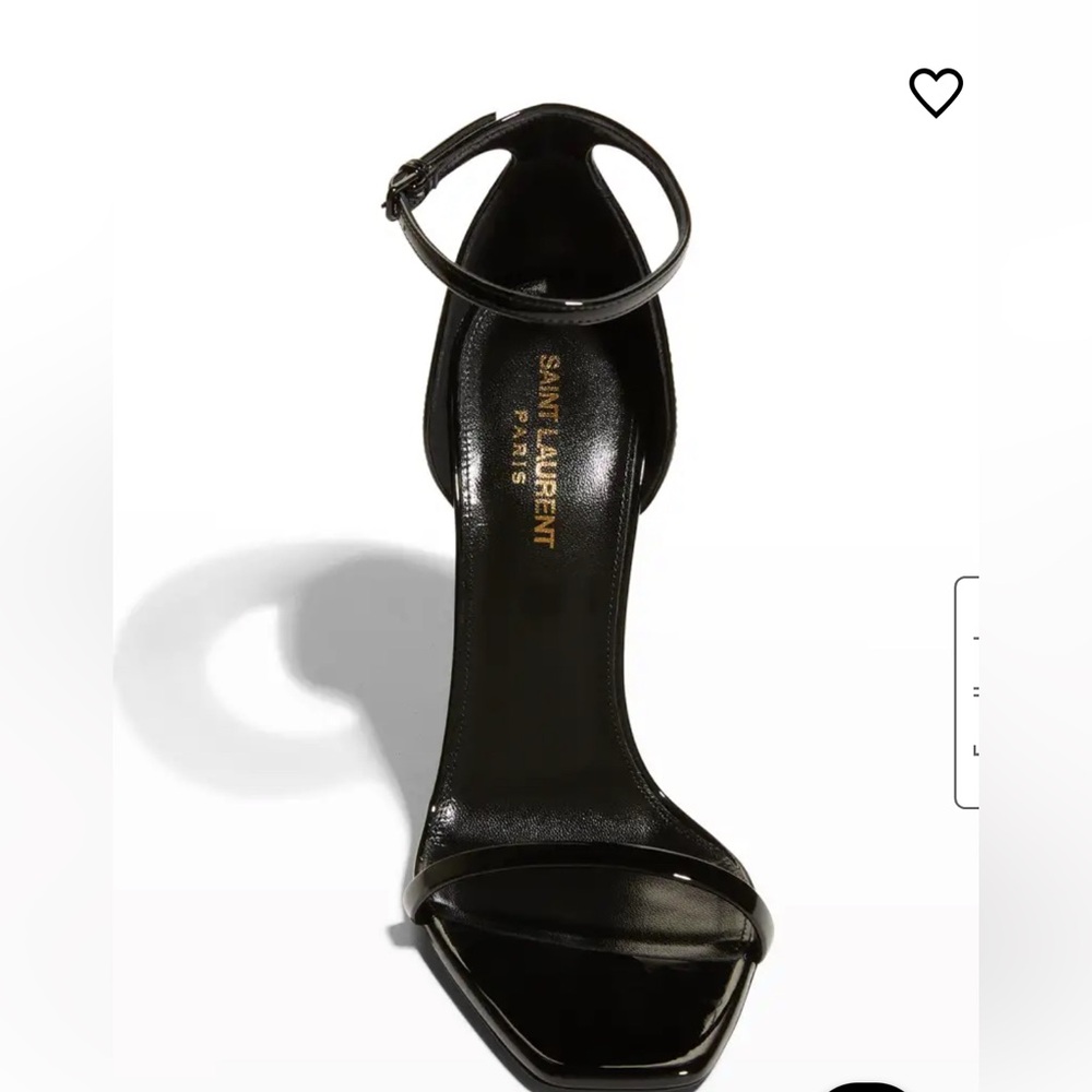 Saint Laurent Black YSL Logo-Heel Sandals - Picture 3 of 11
